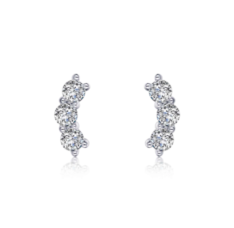 3-Stone Stud Earrings