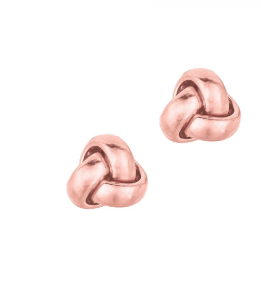 14K Gold Mini Classic Polished Love Knot Stud Earring | Luby Gold Collection | Luby 