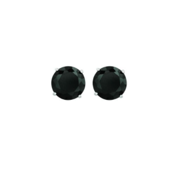 14K Gold 6mm Black CZ Stud Earring | Luby Gold Collection | Luby 