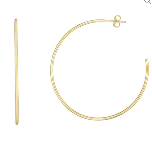 14K Gold 1.5x50mm Polished C Hoop Earring | Luby Gold Collection | Luby 