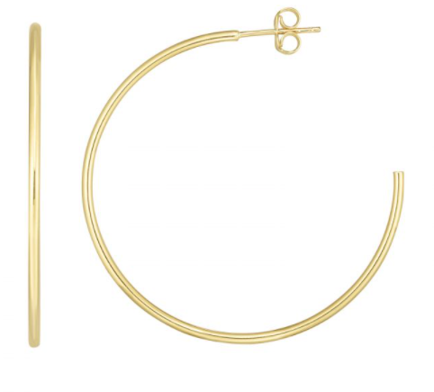 14K Gold 1.5x40mm Polished C Hoop Earring | Luby Gold Collection | Luby 