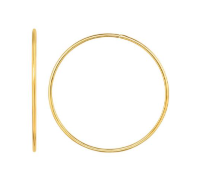 14K Gold 1.2x35mm Polsihed Endless Hoops | Luby Gold Collection | Luby 