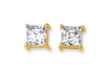 Princess Cut CZ Stud Earring | Luby Gold Collection | Luby 