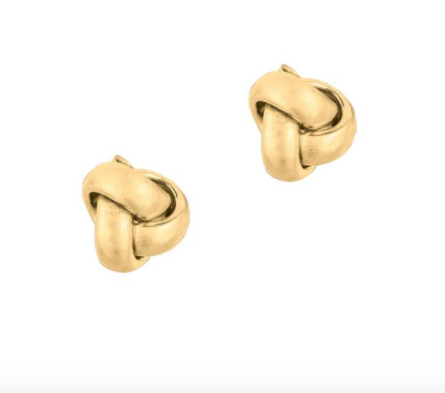 14K Gold Mini Classic Polished Love Knot Stud Earring | Luby Gold Collection | Luby 