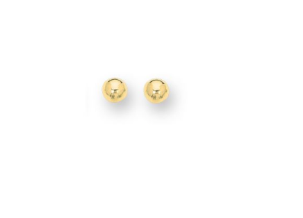 14K Gold Polished 6mm Post Earring | Luby Gold Collection | Luby 