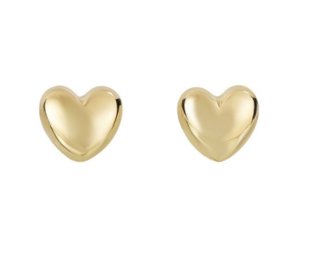 14K Gold Small Polished Heart Post Earring | Luby Gold Collection | Luby 