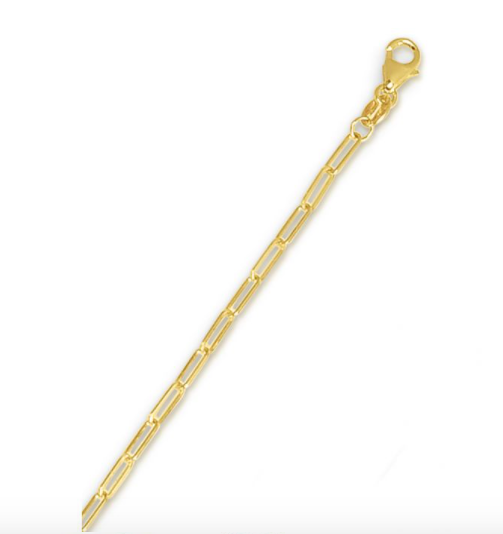 14K Gold 2.1mm Paperclip Chain | Luby Gold Collection | Luby 