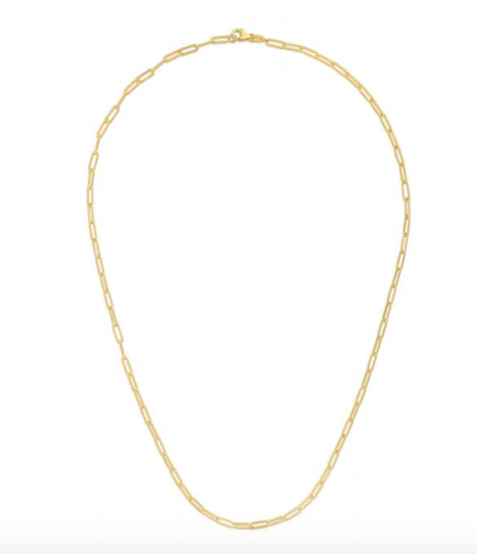 14K Gold 2.1mm Paperclip Chain | Luby Gold Collection | Luby 