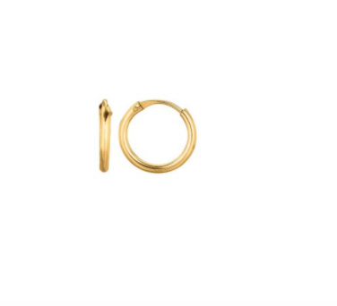 14K Gold 1x10mm Endless Hoops | Luby Gold Collection | Luby 