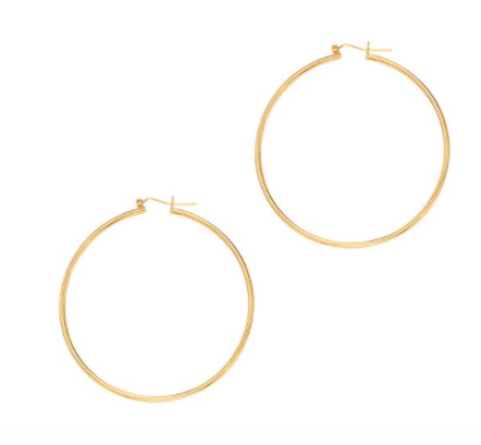 14K Gold 1.5x45mm Hoops | Luby Gold Collection | Luby 