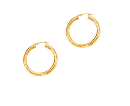 14K Gold 4x30mm Hoops | Luby Gold Collection | Luby 