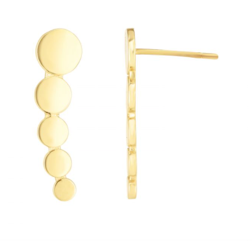 14K Gold Graduated Circles Ear Climber | Luby Gold Collection | Luby 