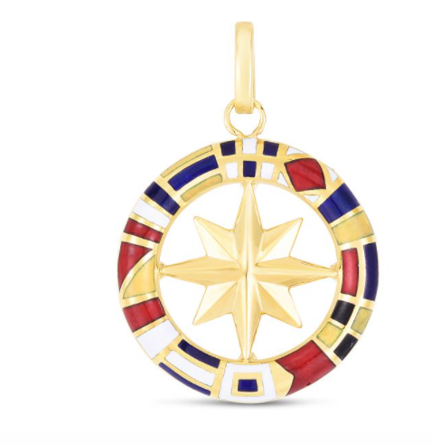 14k Men's Maritime Flag Compass Charm | Luby Gold Collection | Luby 