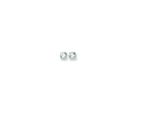 14K Gold 6mm Round CZ Stud Earring | Luby Gold Collection | Luby 