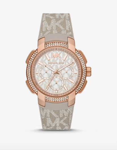 Michael Kors - Oversized Pavé Rose Gold-Tone and Logo Sport Watch | Michael Kors | Luby 