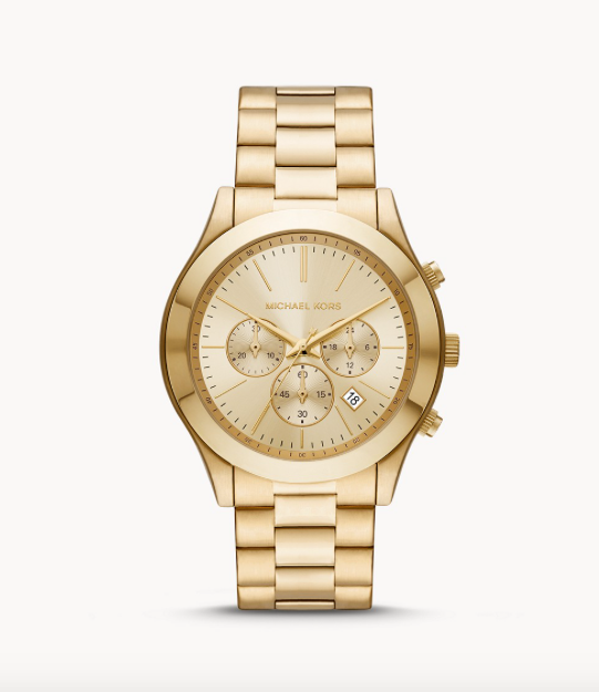 Michael Kors Slim Runway Chronograph Gold-Tone Stainless Steel Watch | Michael Kors | Luby 