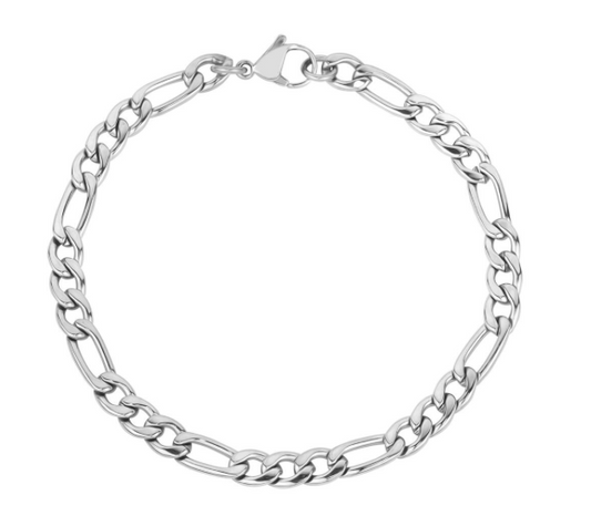 5mm Steel Figaro Link Bracelet | ARZ Steel | Luby 