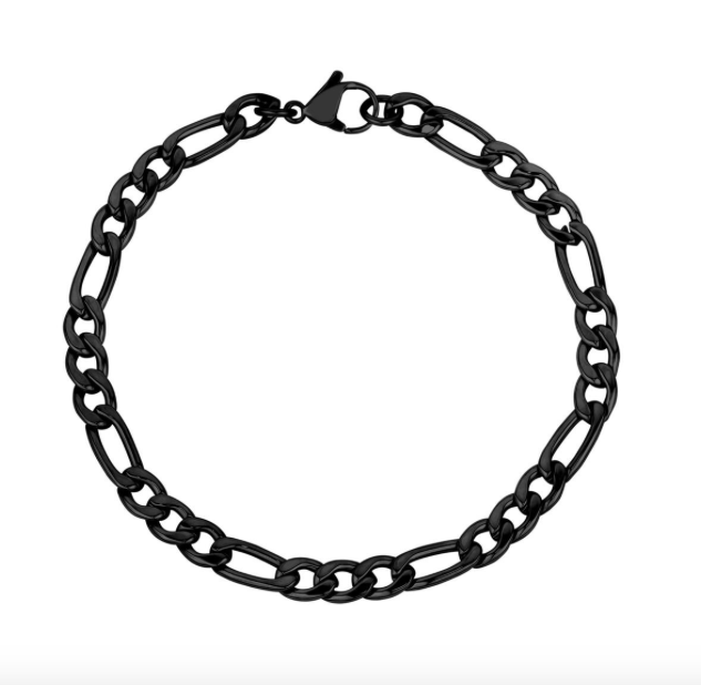 5mm Black Figaro Link Bracelet | ARZ Steel | Luby 