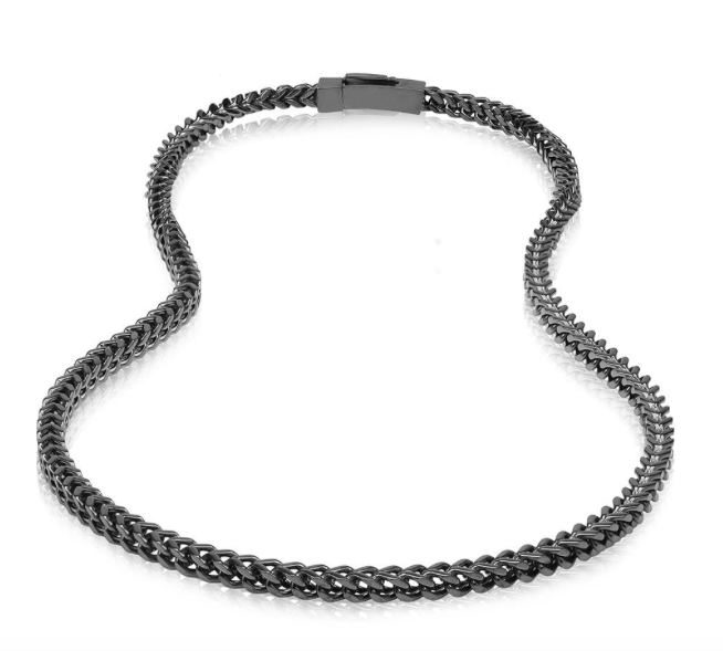 6mm Gun Metal Franco Necklace | ARZ Steel | Luby 