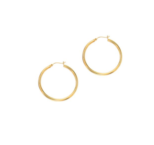 14K Gold 3x40mm Hoops