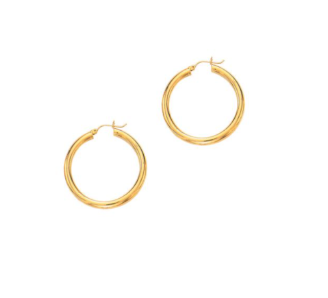 14K Gold 4x40mm Hoops Chunky | Luby Gold Collection | Luby 