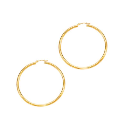 14K Gold 3x50mm Hoops | Luby Gold Collection | Luby 