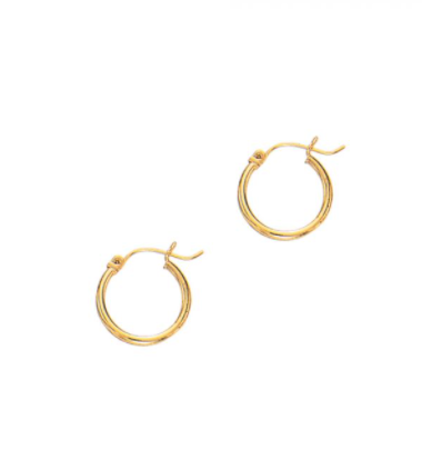 14K Gold 2x20mm Hoops