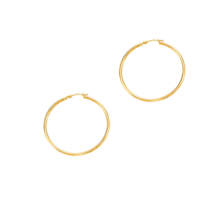 14K Gold 2x40mm Hoops Fine | Luby Gold Collection | Luby 