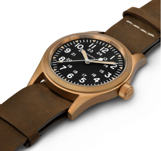 Khaki Field Mechanical Bronze - Black Dial Brown Bracelet | Hamilton | Luby 