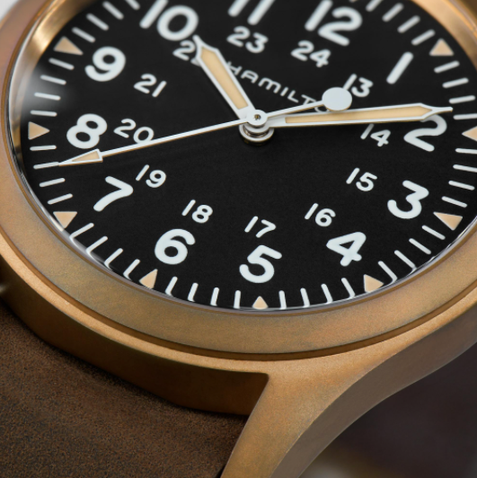 Khaki Field Mechanical Bronze - Black Dial Brown Bracelet | Hamilton | Luby 