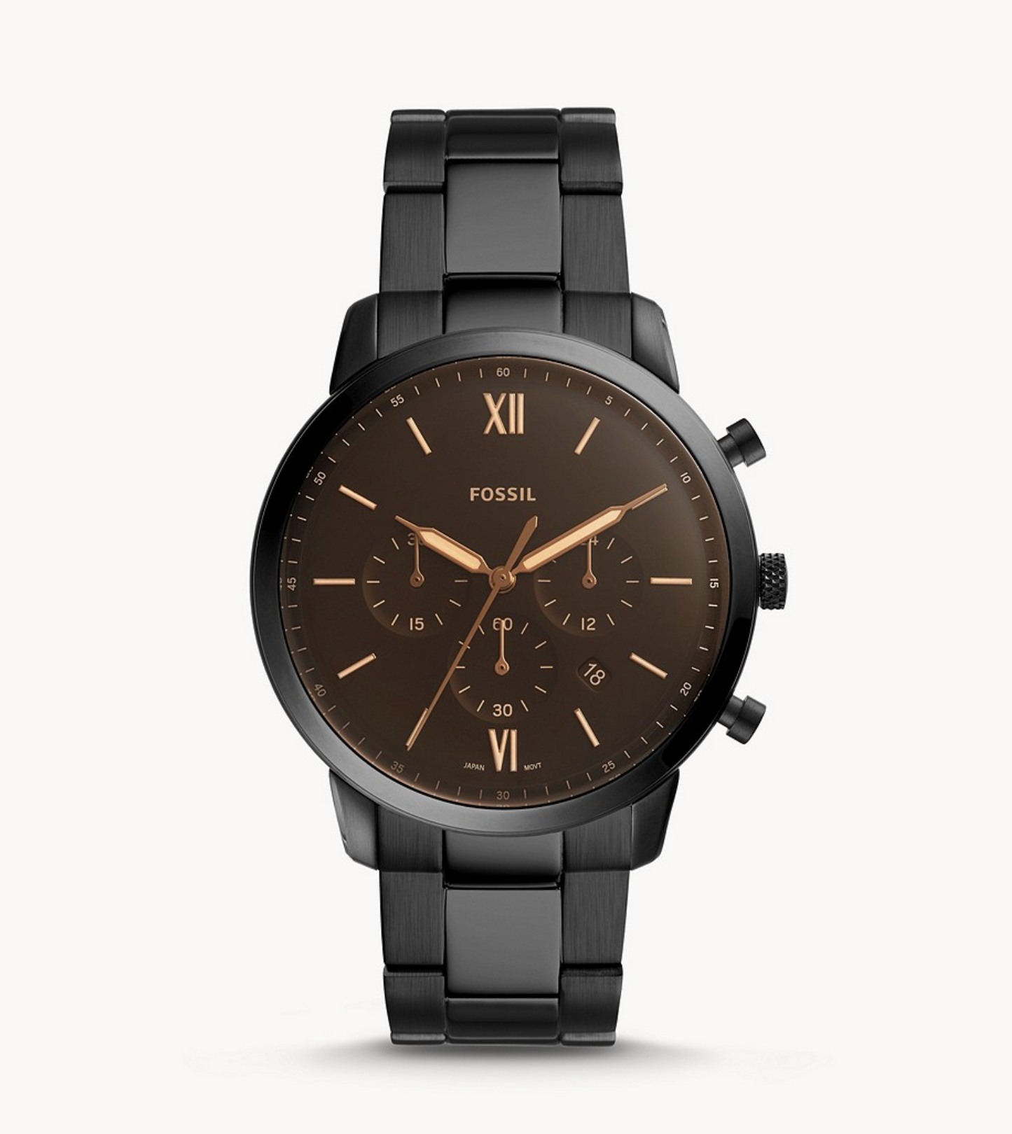 Neutra Chronograph Black Stainless Steel Watch | Fossil | Luby 