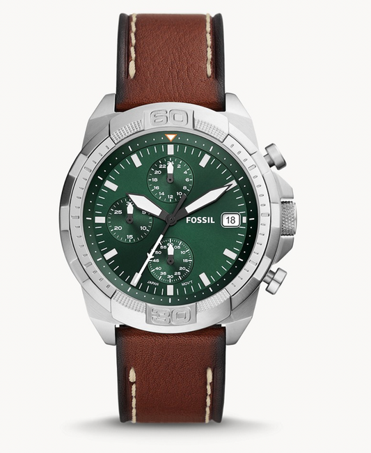 Bronson Chronograph Brown Eco Leather Watch | Fossil | Luby 