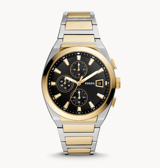 Everett Chronograph Two-Tone Stainless Steel Watch | Fossil | Luby 