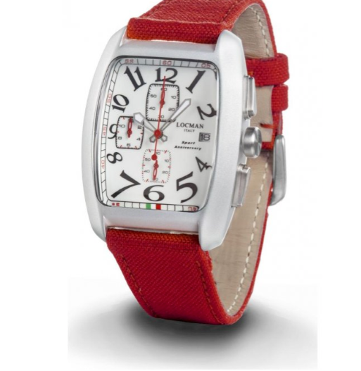 Rectangle Sport Locman White Face Chrono Watch | Locman | Luby 
