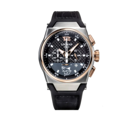 Round Mare Chrono Black Silicone and Leather Watch | Locman | Luby 