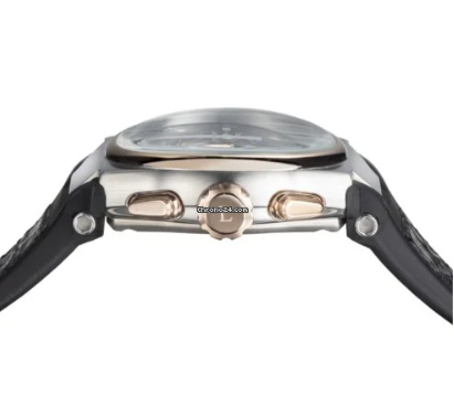 Round Mare Chrono Black Silicone and Leather Watch | Locman | Luby 