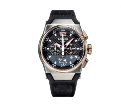 Round Mare Chrono Black Silicone and Leather Watch | Locman | Luby 