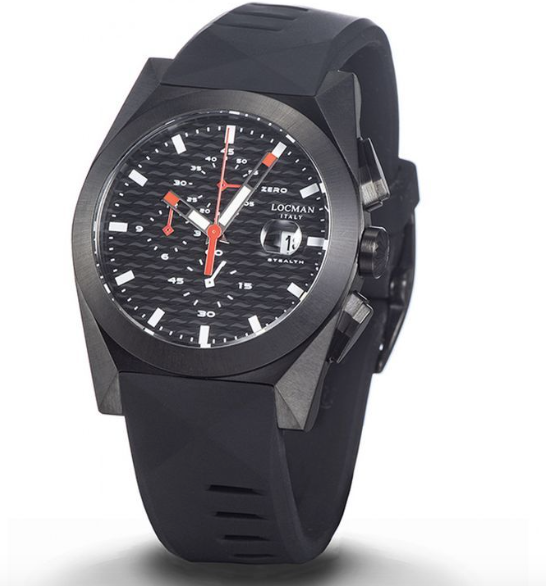 Stealth Locman Silicona Todo Negro Chrono Hombres Reloj