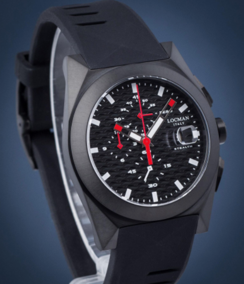  Stealth Locman Silicone All Black Chrono Men Watch | Locman | Luby 