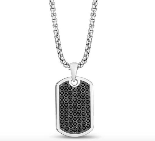 Black Stone Setting Dog Tag | ARZ Steel | Luby 