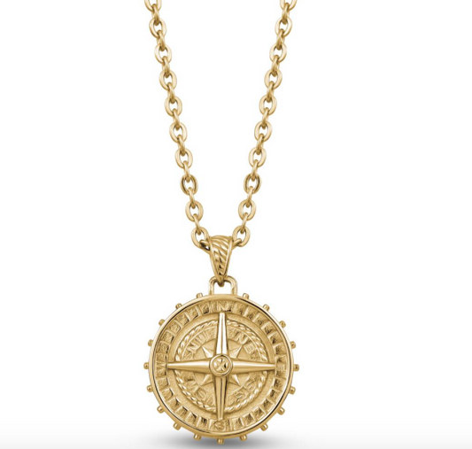Gold Steel Compass Pendant | ARZ Steel | Luby 