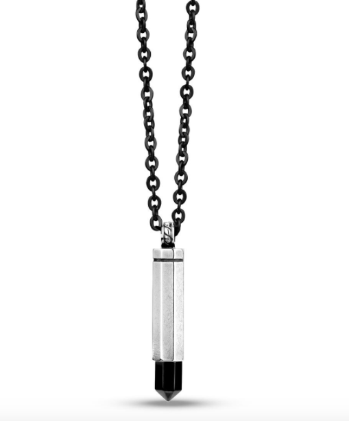 Black Bullet Ashes Pendant W/ Chain 28" | ARZ Steel | Luby 
