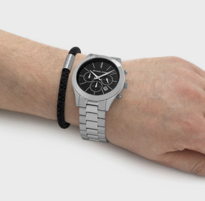 Michael Kors Slim Runway Chronograph Stainless Steel Watch and PVC Bracelet Set | Michael Kors | Luby 