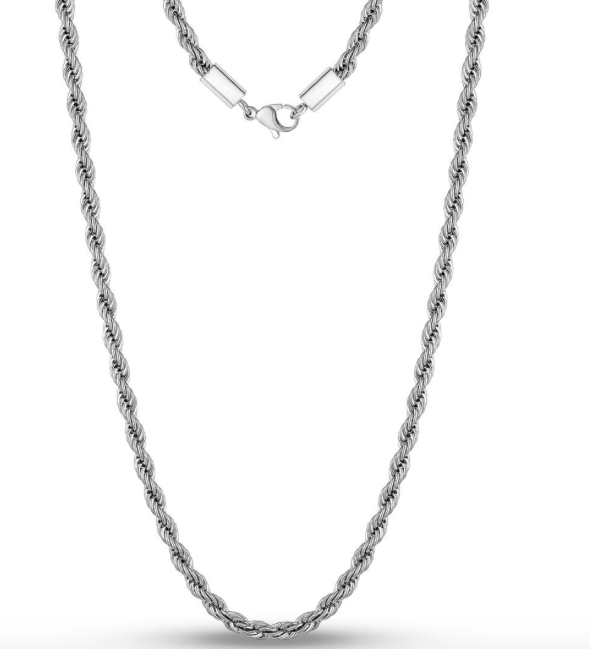 4mm Unisex Rope Chain | ARZ Steel | Luby 