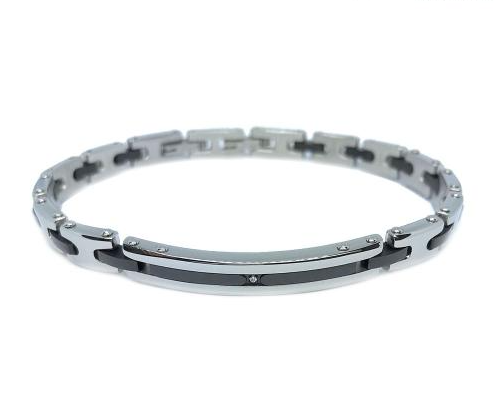 Silver and Black Link Bracelet Zancan | Zancan | Luby 