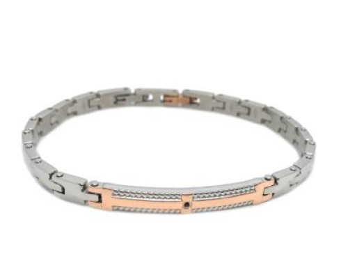 Stainless Steel With Rose Gold Accent Bracelet | Zancan | Luby 