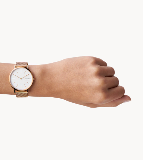 Signatur Rose-Tone Steel Mesh Watch | Skagen | Luby 