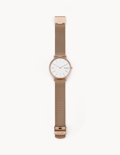 Signatur Rose-Tone Steel Mesh Watch | Skagen | Luby 
