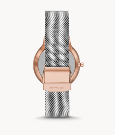 Freja Two-Hand Silver-Tone Stainless Steel Mesh Watch | Skagen | Luby 