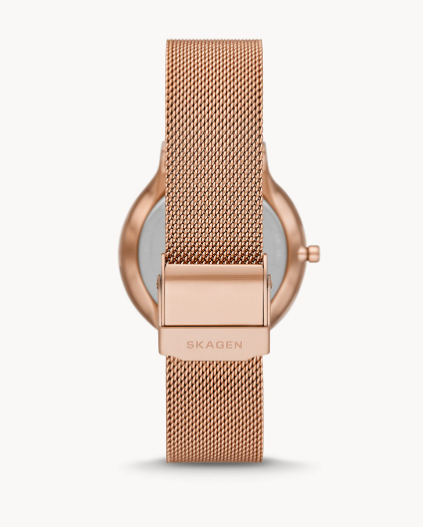 Freja Two-Hand Rose Gold-Tone Stainless Steel Mesh Watch | Skagen | Luby 